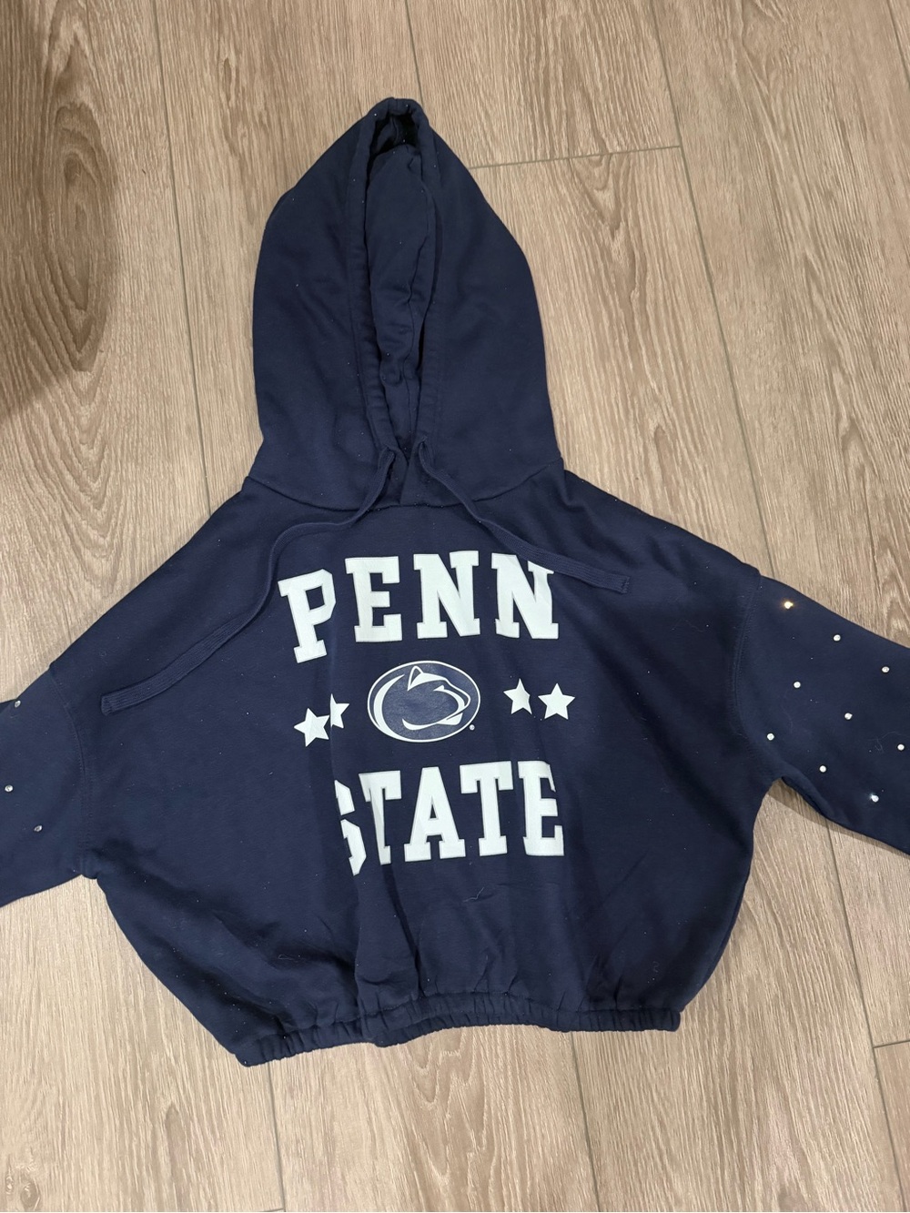 Penn State Navy Blue Cropped Hoodie with Logo